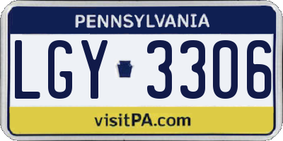PA license plate LGY3306