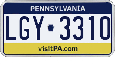 PA license plate LGY3310