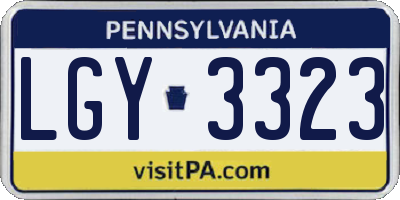 PA license plate LGY3323