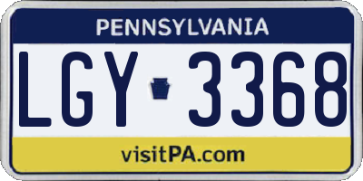 PA license plate LGY3368
