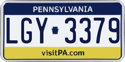 PA license plate LGY3379