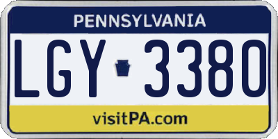 PA license plate LGY3380
