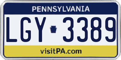 PA license plate LGY3389