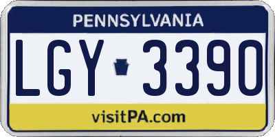 PA license plate LGY3390