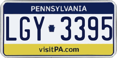 PA license plate LGY3395