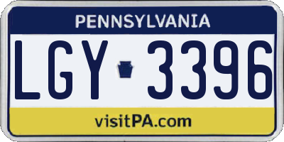 PA license plate LGY3396