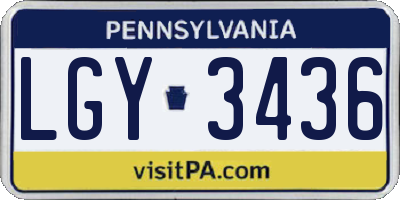 PA license plate LGY3436