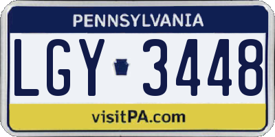 PA license plate LGY3448