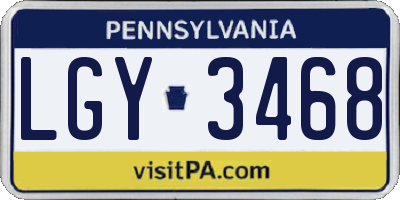 PA license plate LGY3468