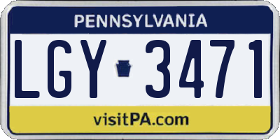 PA license plate LGY3471