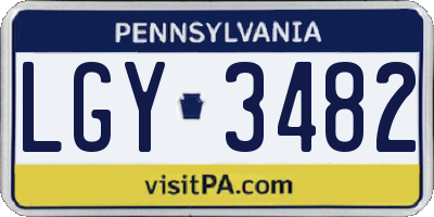 PA license plate LGY3482