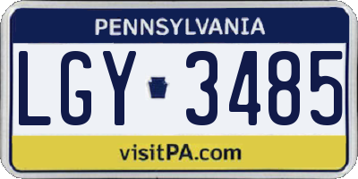 PA license plate LGY3485