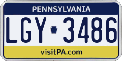 PA license plate LGY3486