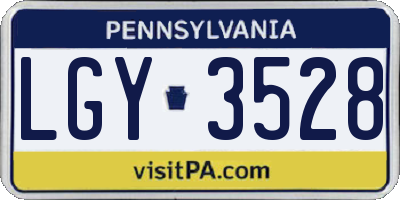 PA license plate LGY3528
