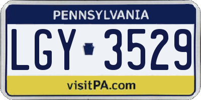 PA license plate LGY3529