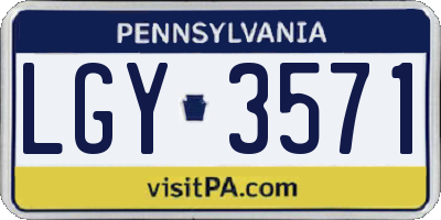 PA license plate LGY3571