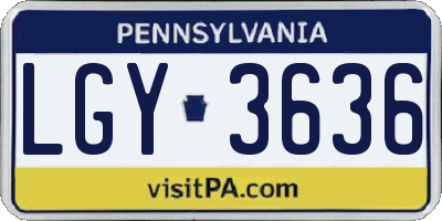 PA license plate LGY3636