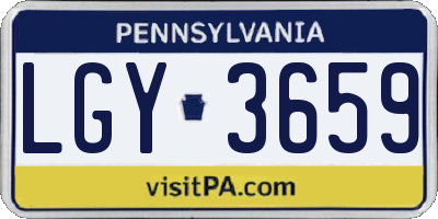 PA license plate LGY3659
