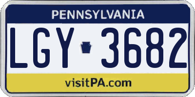 PA license plate LGY3682