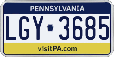 PA license plate LGY3685