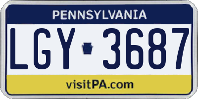 PA license plate LGY3687