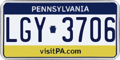 PA license plate LGY3706
