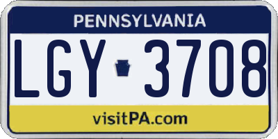 PA license plate LGY3708
