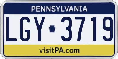 PA license plate LGY3719