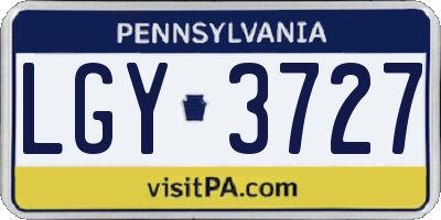 PA license plate LGY3727