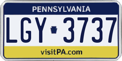 PA license plate LGY3737
