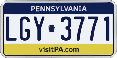 PA license plate LGY3771