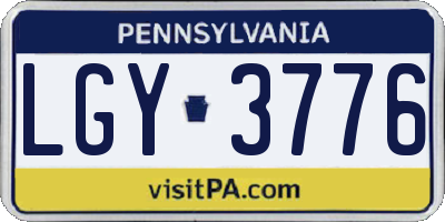 PA license plate LGY3776