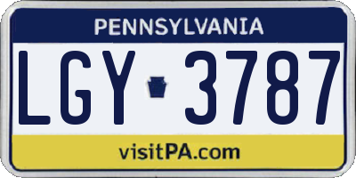 PA license plate LGY3787