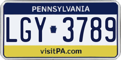 PA license plate LGY3789