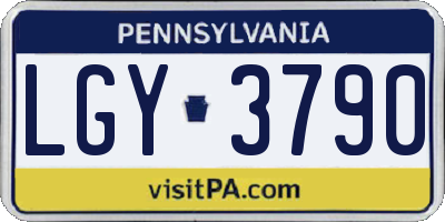 PA license plate LGY3790