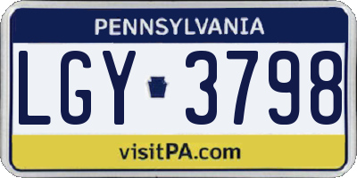 PA license plate LGY3798