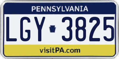 PA license plate LGY3825