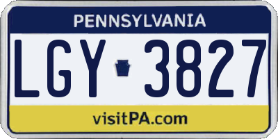 PA license plate LGY3827