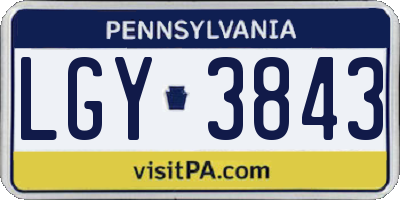 PA license plate LGY3843