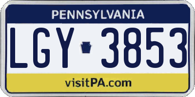 PA license plate LGY3853