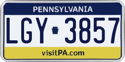 PA license plate LGY3857