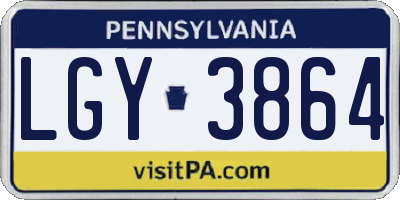 PA license plate LGY3864