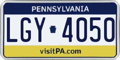 PA license plate LGY4050