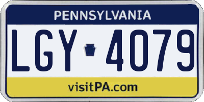 PA license plate LGY4079