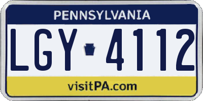 PA license plate LGY4112