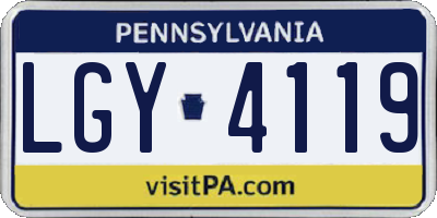 PA license plate LGY4119