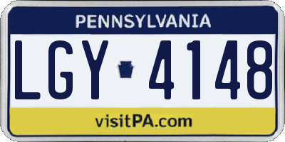 PA license plate LGY4148
