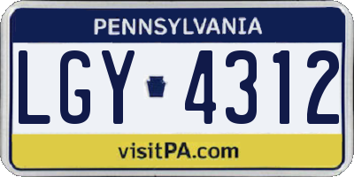 PA license plate LGY4312