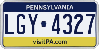PA license plate LGY4327