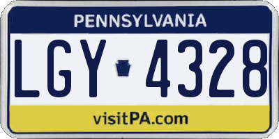 PA license plate LGY4328